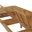 Pemberly Row Extendable Outdoor Patio Solid Teak Wood Dining Table in Natural