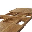 Pemberly Row Extendable Outdoor Patio Solid Teak Wood Dining Table in Natural