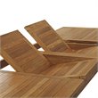 Pemberly Row Extendable Outdoor Patio Solid Teak Wood Dining Table in Natural