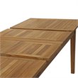 Pemberly Row Extendable Outdoor Patio Solid Teak Wood Dining Table in Natural