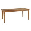 Pemberly Row Extendable Outdoor Patio Solid Teak Wood Dining Table in Natural