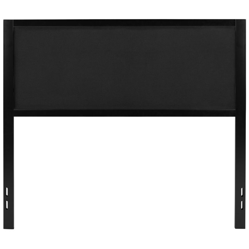 Pemberly Row Fabric Upholstered Full Metal Panel Headboard in Black