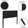 Pemberly Row Fabric Upholstered Full Metal Panel Headboard in Black