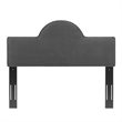 Pemberly Row Full/Queen Modern Performance Velvet Headboard in Charcoal