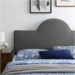 Pemberly Row Full/Queen Modern Performance Velvet Headboard in Charcoal