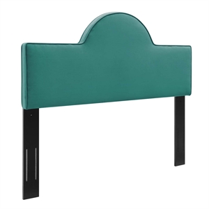 Pemberly Row Full/Queen Modern Performance Velvet Headboard in Teal Green