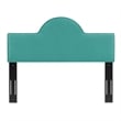 Pemberly Row Full/Queen Modern Performance Velvet Headboard in Teal Green