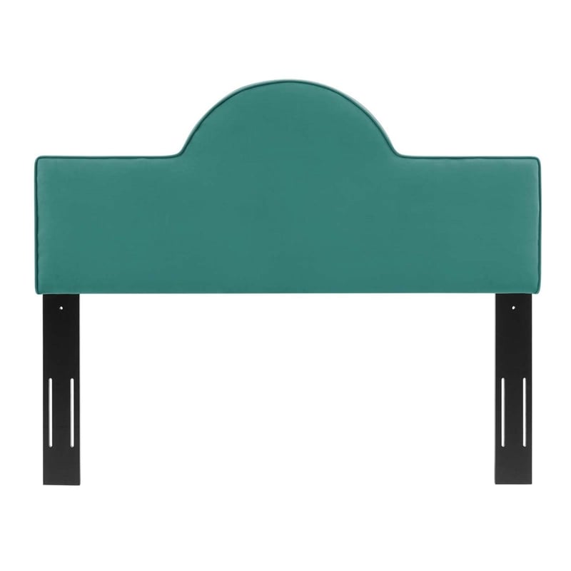 Pemberly Row Full/Queen Modern Performance Velvet Headboard in Teal Green