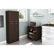 Pemberly Row Contemporary Microwave Cart in Chocolate Finish