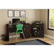 Pemberly Row Contemporary Microwave Cart in Chocolate Finish