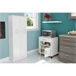 Pemberly Row Contemporary Microwave Cart in Pure White Finish