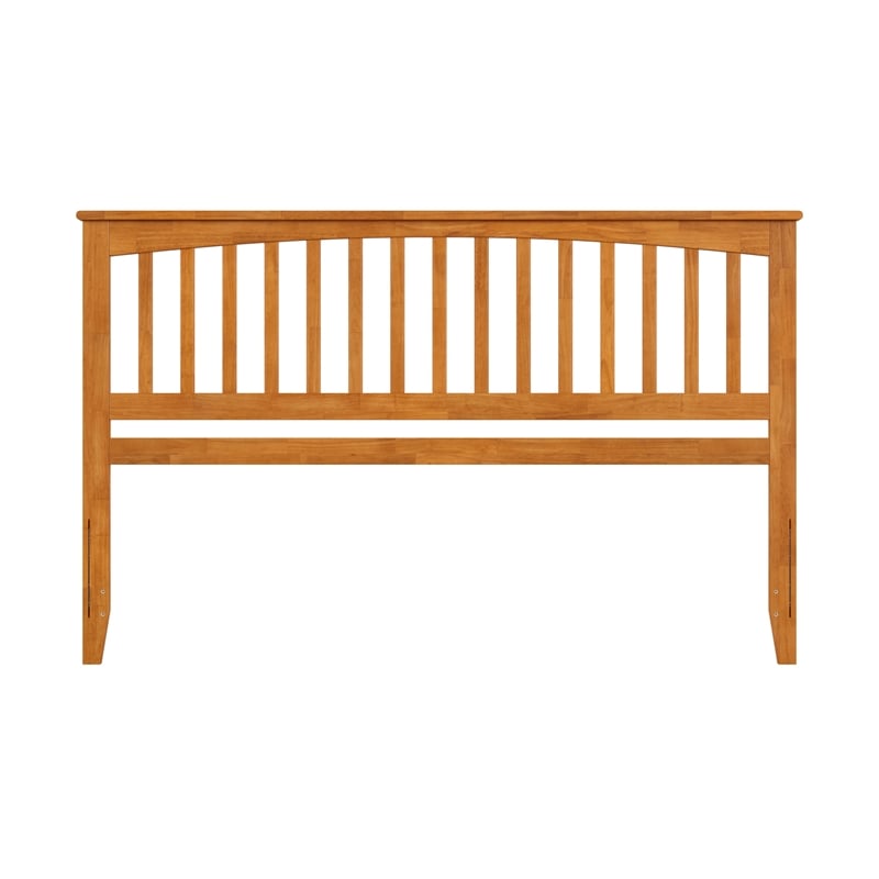 Pemberly Row Mission King Wood Headboard in Light Toffee