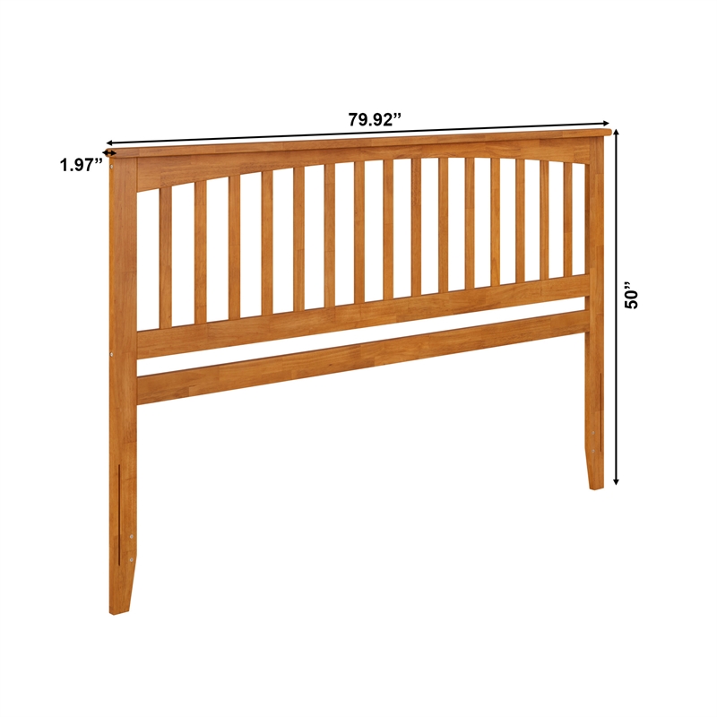 Pemberly Row Mission King Wood Headboard in Light Toffee