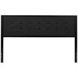 Pemberly Row Fabric Tufted King Metal Panel Headboard in Black