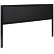 Pemberly Row Fabric Tufted King Metal Panel Headboard in Black