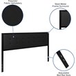 Pemberly Row Fabric Tufted King Metal Panel Headboard in Black