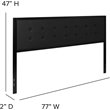 Pemberly Row Fabric Tufted King Metal Panel Headboard in Black