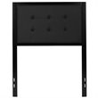 Pemberly Row Fabric Tufted Twin Metal Panel Headboard in Black