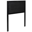 Pemberly Row Fabric Tufted Twin Metal Panel Headboard in Black