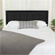 Pemberly Row Fabric Tufted Twin Metal Panel Headboard in Black