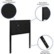 Pemberly Row Fabric Tufted Twin Metal Panel Headboard in Black