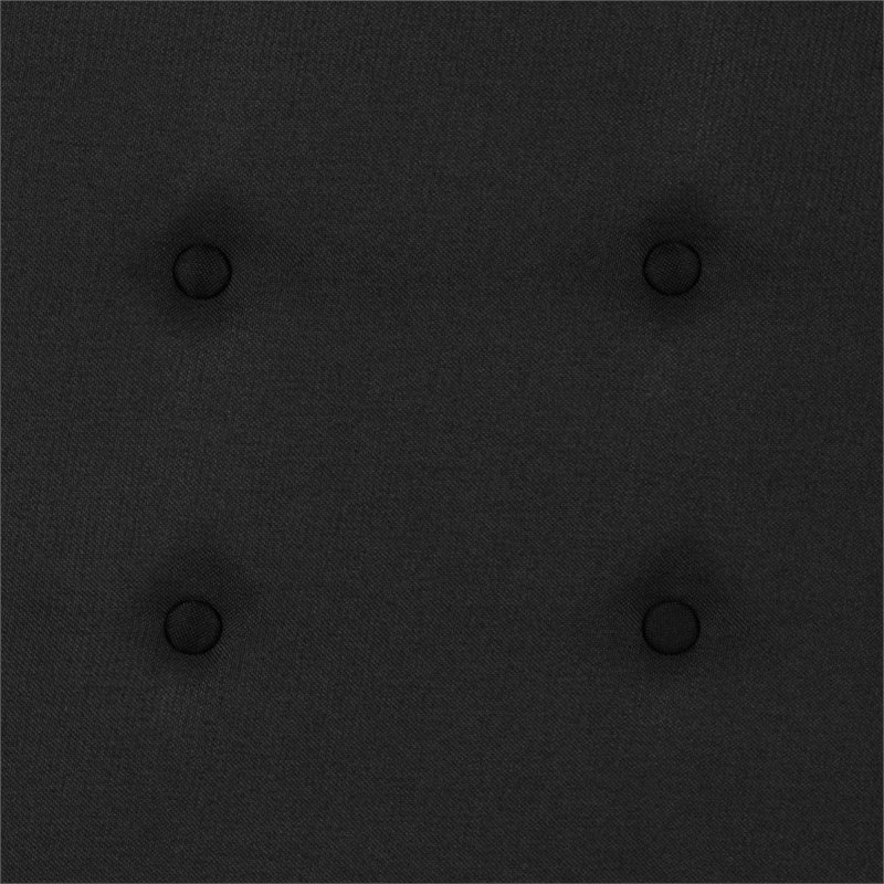 Pemberly Row Fabric Tufted Twin Metal Panel Headboard in Black