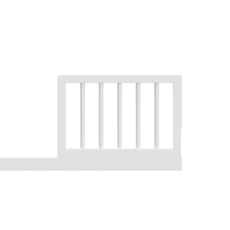 Pemberly Row Universal Wood Toddler Safety Guardrail Kit-Dowel in White