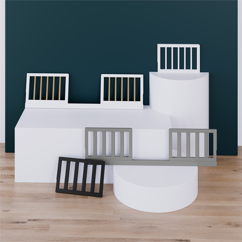 Pemberly Row Universal Wood Toddler Safety Guardrail Kit-Dowel in White