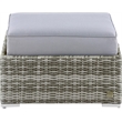 Pemberly Row Contemporary Outdoor Ottoman with Cushion in Gray