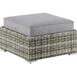 Pemberly Row Contemporary Outdoor Ottoman with Cushion in Gray