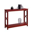 Pemberly Row Contemporary Console Table in Cranberry Red Wood Finish