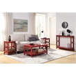 Pemberly Row Contemporary Console Table in Cranberry Red Wood Finish