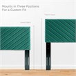 Pemberly Row Angular Channel Tufted Velvet Twin Headboard in Teal Blue