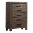 Pemberly Row 5-piece Eastern King Wood Bedroom Set in Rustic Golden Brown