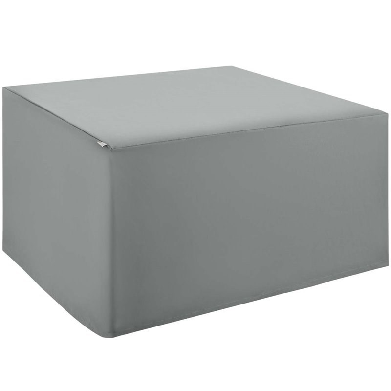 Pemberly Row Polyester Fabric Outdoor Dining Set Cover in Gray