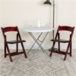 Pemberly Row Wooden Vinyl Seat Folding Chair in Mahogany (Set of 2)