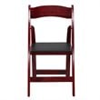 Pemberly Row Wooden Vinyl Seat Folding Chair in Mahogany (Set of 2)