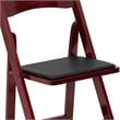 Pemberly Row Wooden Vinyl Seat Folding Chair in Mahogany (Set of 2)
