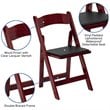 Pemberly Row Wooden Vinyl Seat Folding Chair in Mahogany (Set of 2)