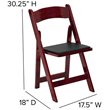 Pemberly Row Wooden Vinyl Seat Folding Chair in Mahogany (Set of 2)