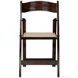 Pemberly Row Wooden Vinyl Seat Folding Chair in Fruitwood (Set of 2)