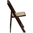 Pemberly Row Wooden Vinyl Seat Folding Chair in Fruitwood (Set of 2)