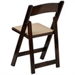 Pemberly Row Wooden Vinyl Seat Folding Chair in Fruitwood (Set of 2)