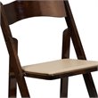 Pemberly Row Wooden Vinyl Seat Folding Chair in Fruitwood (Set of 2)