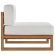 Pemberly Row 5-Piece Teak Wood Patio Sectional Sofa Set in Natural and White