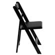 Pemberly Row Wooden Vinyl Seat Folding Chair in Black (Set of 2)