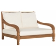 Pemberly Row Contemporary Solid Wood Lounger in Natural Finish
