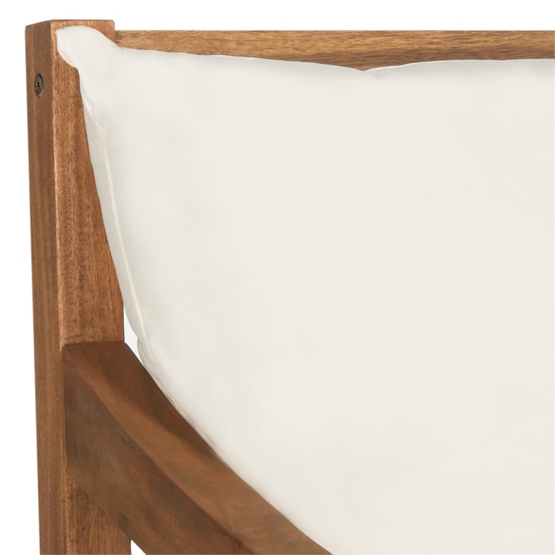 Pemberly Row Contemporary Solid Wood Lounger in Natural Finish