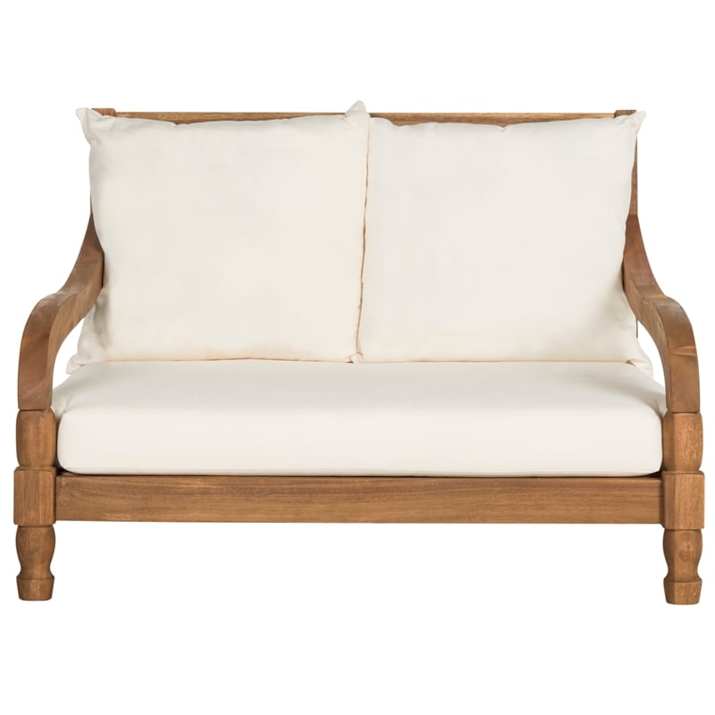 Pemberly Row Contemporary Solid Wood Lounger in Natural Finish