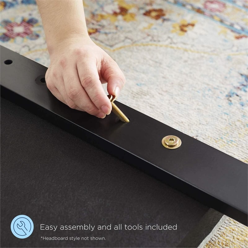 Pemberly Row Cane Rattan and Rubberwood Queen Headboard in Walnut